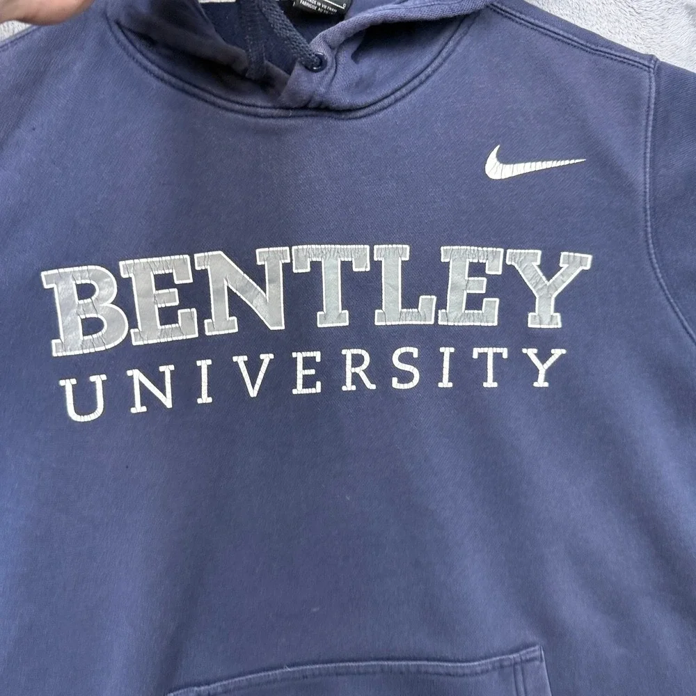 Nike Hoodie Mens Large Blue Bentley University Pullover Swoosh Sweatshirt